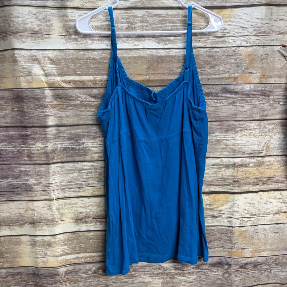 Torrid Womens Plus Size 4 Blue Cotton Pintuck Button Front Cami Tank Top